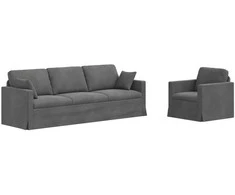 Sofa Sofos komplektas 2 pcs Tamsiai pilka 228 x 78 x 80 cm Aksomas