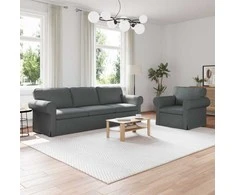 Sofa 2 pcs Tamsiai pilka Metalas