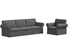 Sofa 2 pcs Tamsiai pilka Metalas