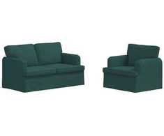 Sofa Sofos komplektas 2 pcs Tamsiai žalia 144 x 80 x 85 cm audinys