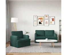 Sofa Sofos komplektas 2 vnt. Tamsiai žalia audinys