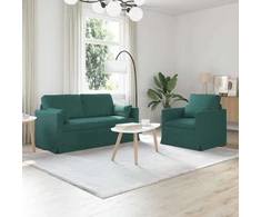 Sofa Sofos komplektas 2 pcs Tamsiai žalia 158 x 78 x 80 cm audinys
