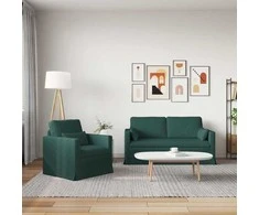 Sofa Sofos komplektas 2 pcs Tamsiai žalia 158 x 78 x 80 cm audinys