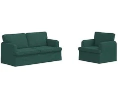 Sofa Sofos komplektas 2 pcs Tamsiai žalia 162 x 80 x 85 cm audinys