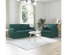 Sofa Sofos komplektas 2 pcs Tamsiai žalia 162 x 80 x 85 cm audinys