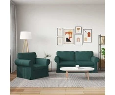 Sofa Sofos komplektas 2 vnt. Tamsiai žalia audinys