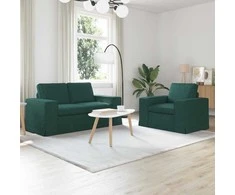 Sofa Sofos komplektas 2 pcs Tamsiai žalia 162 x 80 x 82 cm audinys