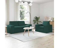 Sofa Sofos komplektas 2 pcs Tamsiai žalia 182 x 80 x 82 cm audinys