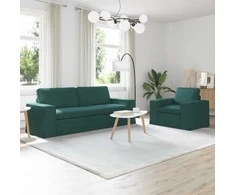 Sofa Sofos komplektas 2 pcs Tamsiai žalia 222 x 80 x 82 cm audinys