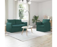 Sofa Sofos komplektas 2 pcs Tamsiai žalia 136 x 82 x 85 cm Audinys