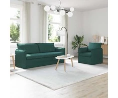 Sofa Sofos komplektas 2 pcs Tamsiai žalia 196 x 82 x 85 cm Audinys