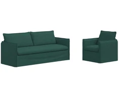 Sofa Sofos komplektas 2 pcs Tamsiai žalia 196 x 82 x 85 cm Audinys