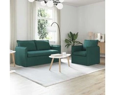 Sofa Sofos komplektas 2 pcs Tamsiai žalia 156 x 82 x 85 cm Audinys