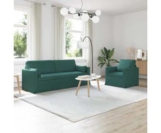 Sofa Sofos komplektas 2 pcs Tamsiai žalia 198 x 78 x 80 cm audinys