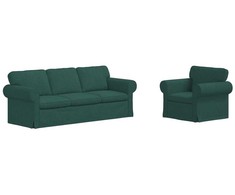 Sofa Sofos komplektas 2 pcs Tamsiai žalia 215 x 82 x 80 cm audinys
