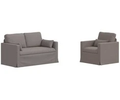 Sofa 2 pcs Taupe Metalas