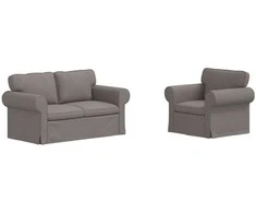 Sofa 2 pcs Taupe Metalas