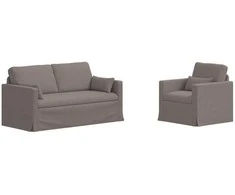 Sofa 2 pcs Taupe Metalas