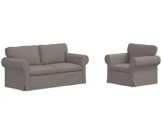 Sofa 2 pcs Taupe Metalas