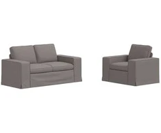 Sofa 2 pcs Taupe Metalas