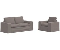 Sofa 2 pcs Taupe Metalas