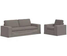 Sofa 2 pcs Taupe Metalas