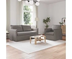 Sofa 2 pcs Taupe Metalas