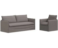 Sofa 2 pcs Taupe Metalas