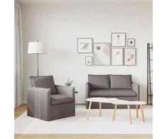 Sofa 2 pcs Taupe Metalas