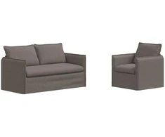 Sofa 2 pcs Taupe Metalas