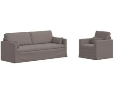Sofa 2 pcs Taupe Metalas