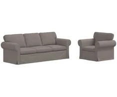 Sofa 2 pcs Taupe Metalas