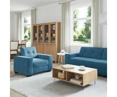 Sofa Sofos komplektas 3 pcs Mėlyna 221 x 80 x 80 cm Aksomas