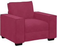 Sofa 3 dalių sofos komplektas su pagalvėlėmis, vyno raudonumo aksomas