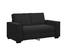 Sofa 3 dalių sofos komplektas su pagalvėlėmis, juodas aksomas