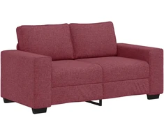 Sofa 3 dalių sofos komplektas su pagalvėlėmis, vyno raudonumo audinys