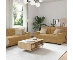 Sofa Sofos komplektas 3 pcs Ruda 221 x 80 x 80 cm Aksomas