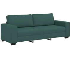 Sofa 3 dalių sofos komplektas su pagalvėlėmis, tamsiai žalias audinys