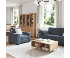 Sofa 3 dalių sofos komplektas su pagalvėlėmis, tamsiai pilkas, aksomas