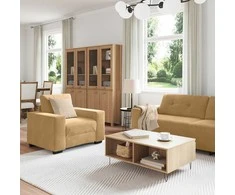 Sofa Sofos komplektas 3 pcs Ruda 221 x 80 x 80 cm Aksomas