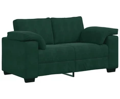 Sofa 3 dalių sofos komplektas su pagalvėlėmis, tamsiai žalias, aksomas