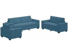 Sofa Sofos komplektas 3 vnt. Mėlyna Aksomas