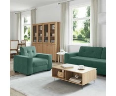 Sofa Sofos komplektas 3 pcs Tamsiai žalia 221 x 80 x 80 cm Aksomas