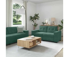 Sofa Sofos komplektas 3 pcs Tamsiai žalia 221 x 80 x 80 cm Aksomas