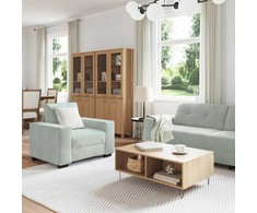 Sofa Sofos komplektas 3 pcs Šviesiai pilka 221 x 80 x 80 cm Aksomas