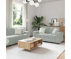 Sofa Sofos komplektas 3 pcs Šviesiai pilka 221 x 80 x 80 cm Aksomas