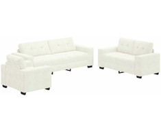 Sofa Sofos komplektas 3 pcs Kreminė 221 x 80 x 80 cm Aksomas
