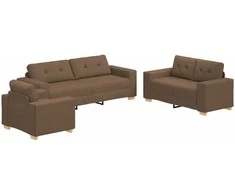Sofa 3 vnt. Ruda Lino mišinio audinys