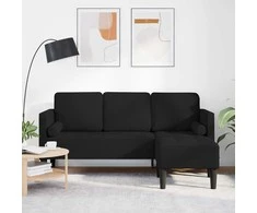 Sofa Sofos komplektas su pagalve Juoda Poliesteris
