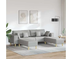 Sofa 3 vnt. Debesų pilka audinys